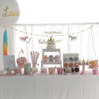 A Unicorn-themed First Communion party