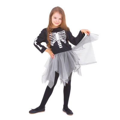 Vestido de esqueleto con tul Halloween