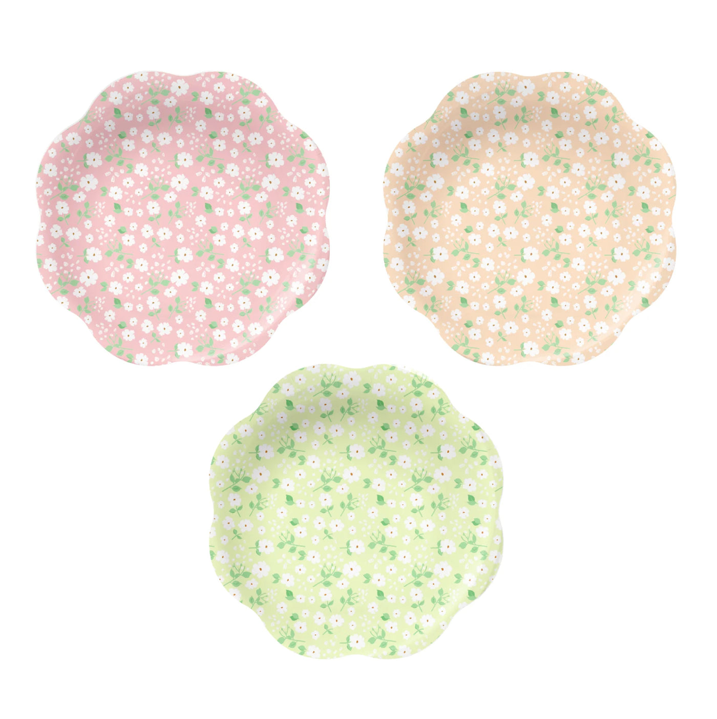 Plato florecitas mix pastel / 6 uds.