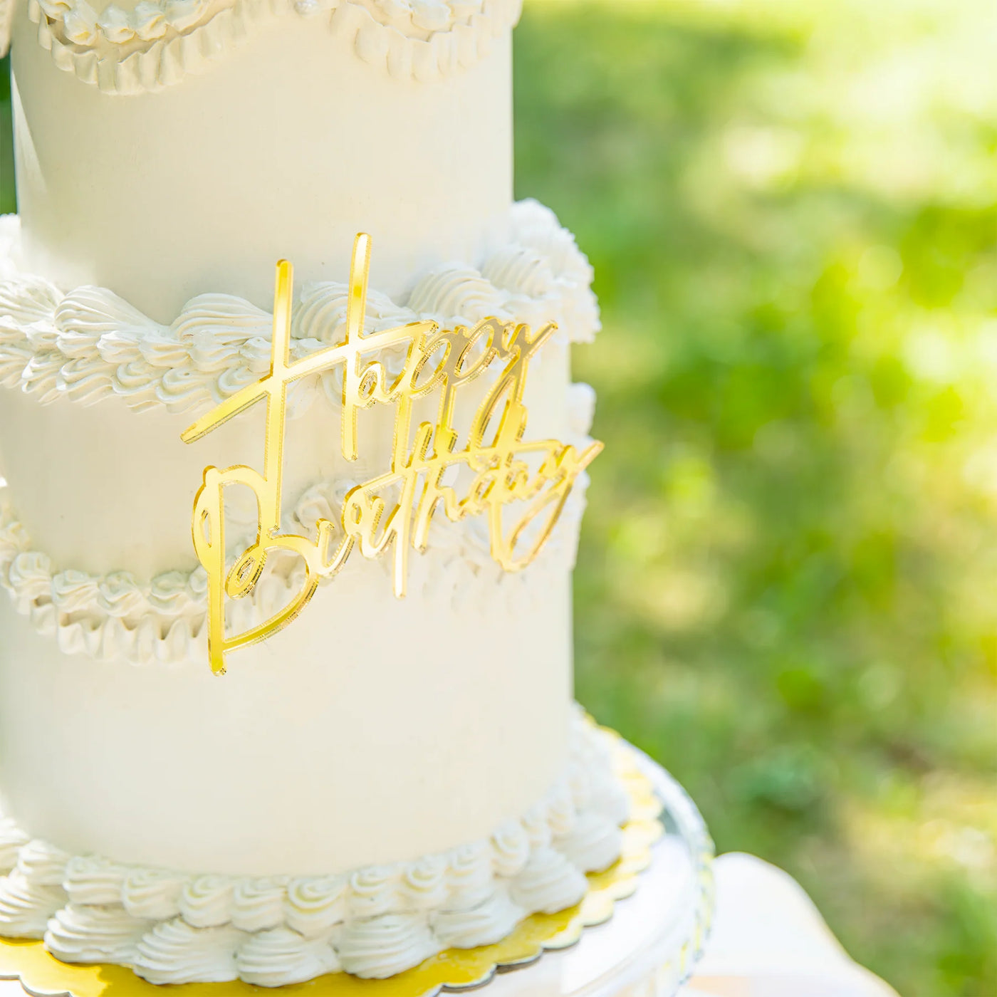 Adorno para pastel oro Happy Birthday