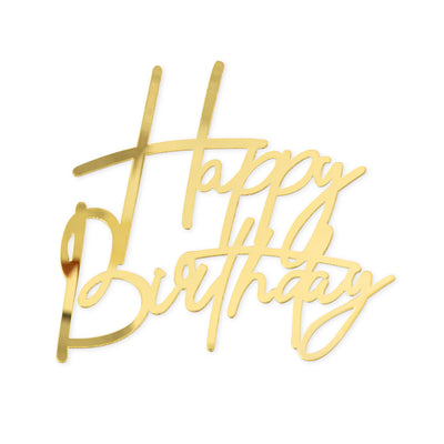 Adorno para pastel oro Happy Birthday