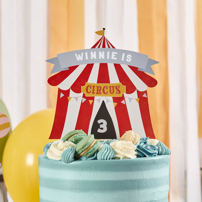 Circus cake topper