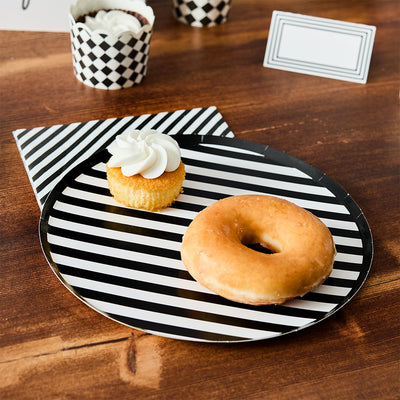 Monochrome striped plate/ 8 pcs.