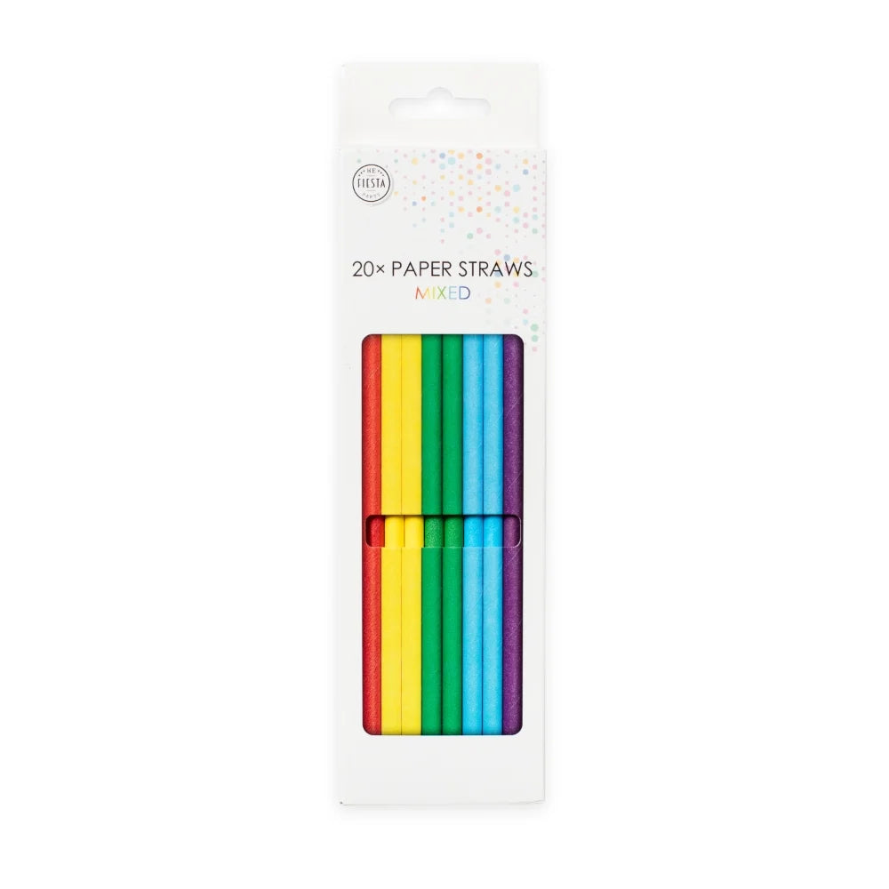 Rainbow mix paper straws / 10 pcs.