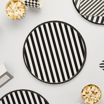 Monochrome striped plate/ 8 pcs.