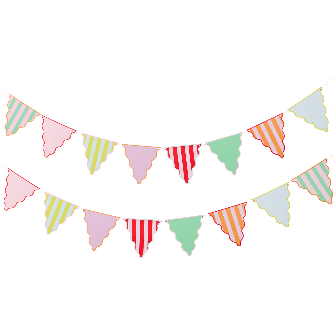 Multicolor stripe pennant garland