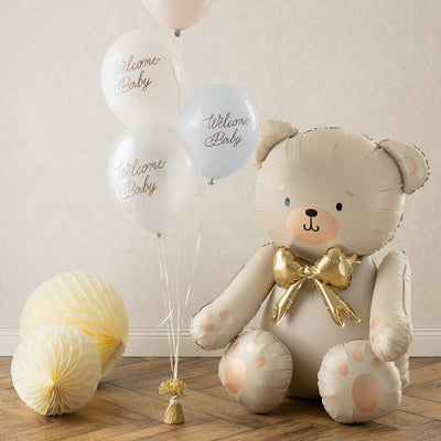 Beige Bear XL floor foil balloon