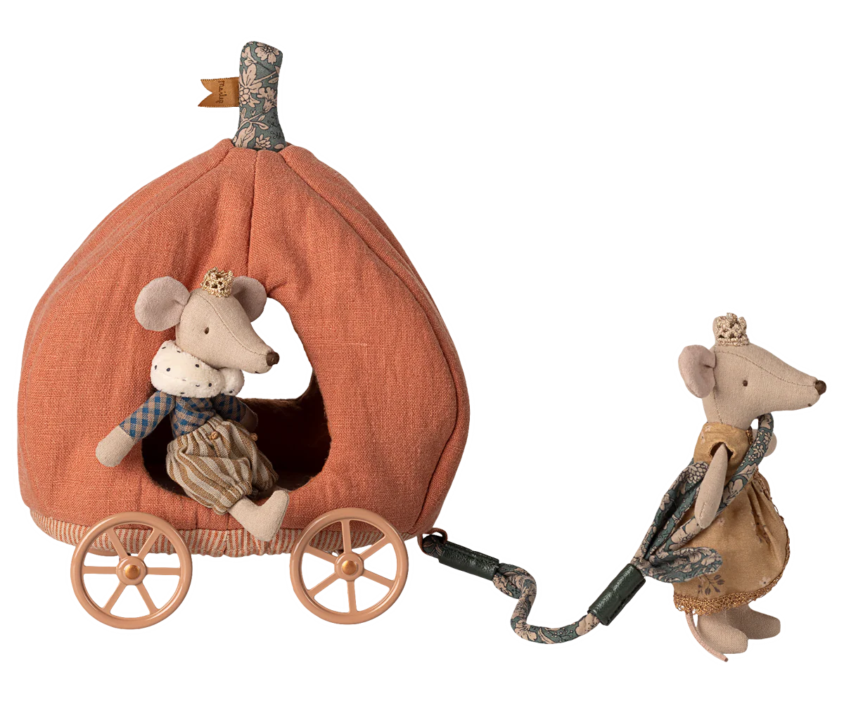 Carruaje de calabaza con flores Maileg