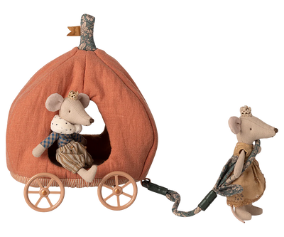 Carruaje de calabaza con flores Maileg