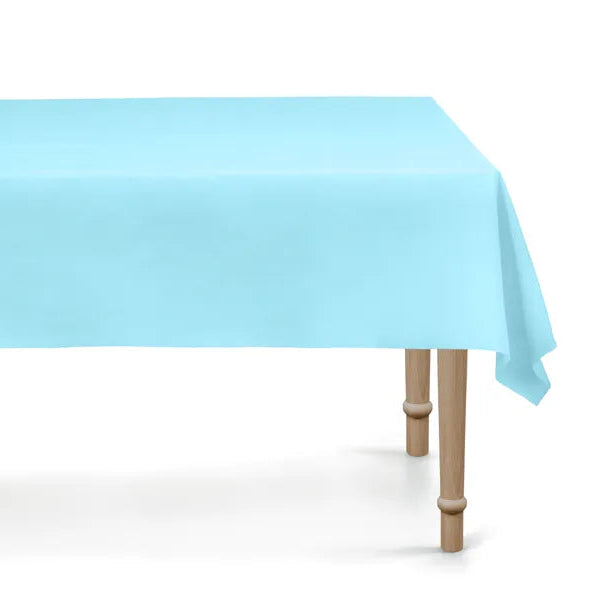 Basic light blue synthetic reusable tablecloth