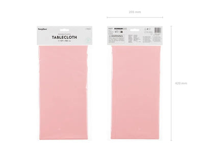 Basic light pink synthetic reusable tablecloth