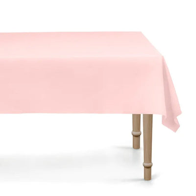 Basic light pink synthetic reusable tablecloth