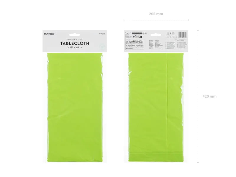 Basic Lime Green Synthetic Reusable Tablecloth