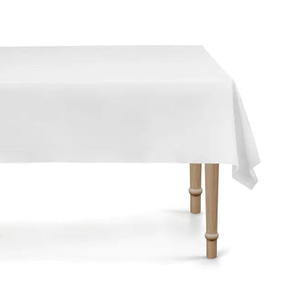 Toalha de mesa sintética branca básica reutilizável
