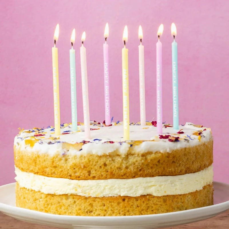 Velas mix pastel Happy Birthday / 24 uds.