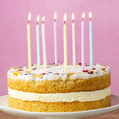 Velas mix pastel Happy Birthday / 24 uds.