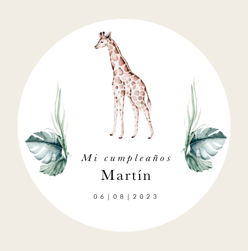 Personalized Giraffe Sticker