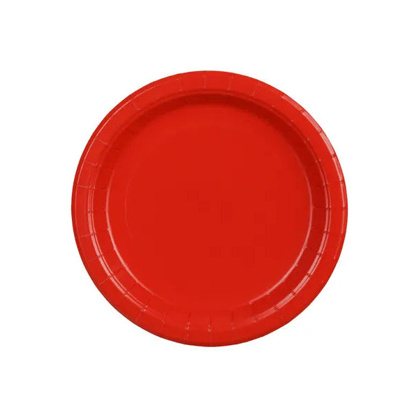 Platos de papel rojo / 6 uds.