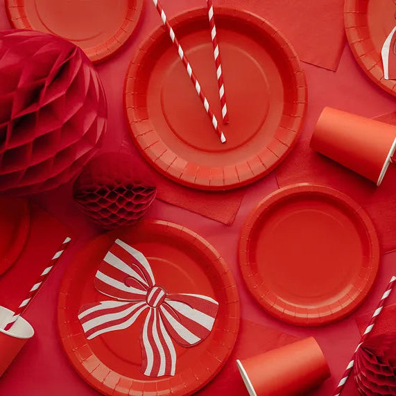 Platos de papel rojo / 6 uds.