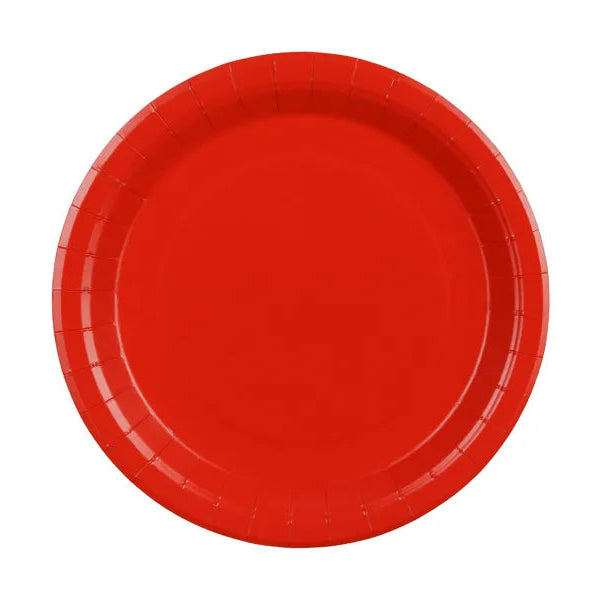 Platos de papel rojo / 6 uds.