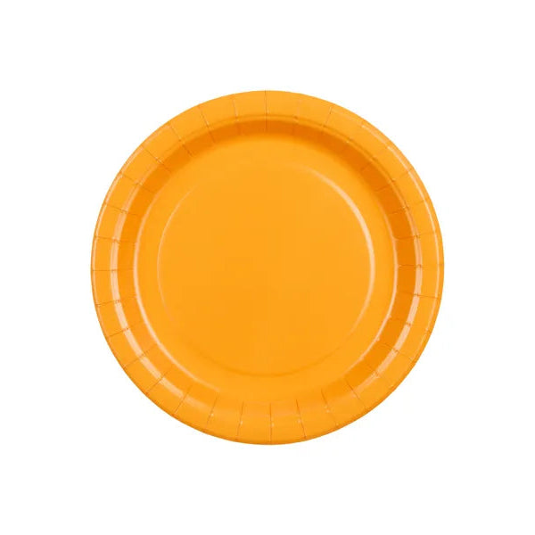 Platos de papel naranja / 6 uds.