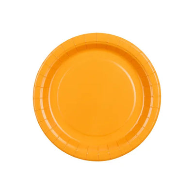 Platos de papel naranja / 6 uds.