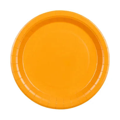 Platos de papel naranja / 6 uds.