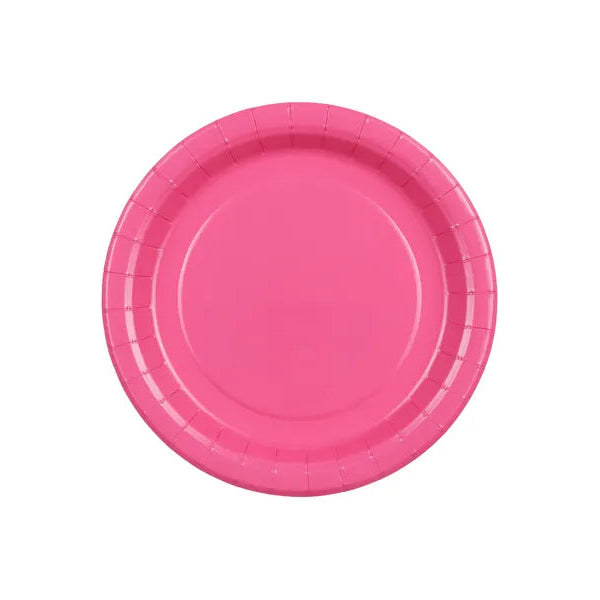 Platos de papel fucsia / 6 uds.