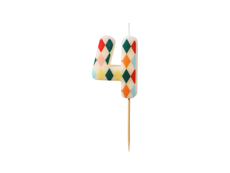 Basic Harlequin Number Candle