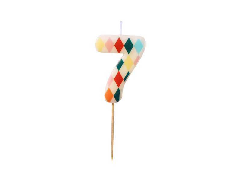 Basic Harlequin Number Candle