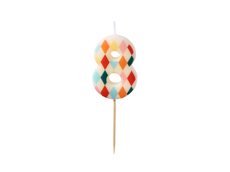 Basic Harlequin Number Candle