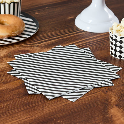 Monochrome striped napkins/ 16 pcs.