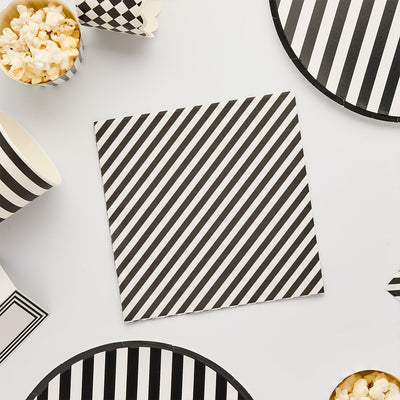Monochrome striped napkins/ 16 pcs.