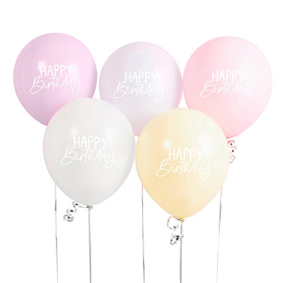 Pastel Happy Birthday Balloons Kit / 12 pcs.