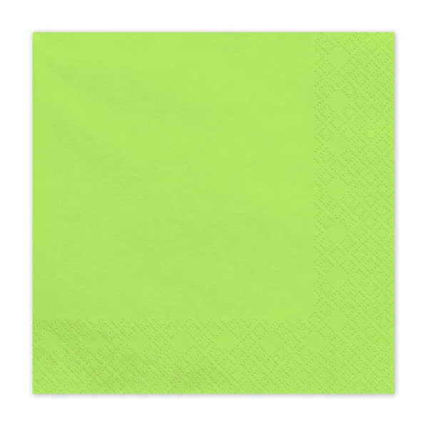 Lime green paper napkins / 20 pcs.