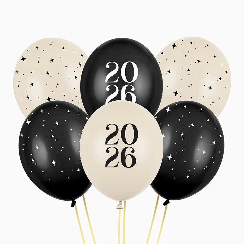 Happy New Year 2026 Balloons / 6 pcs.