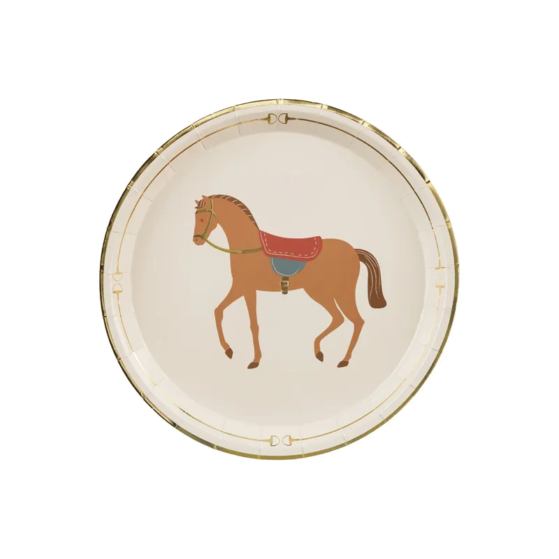 Brown horse plates / 6 pcs.