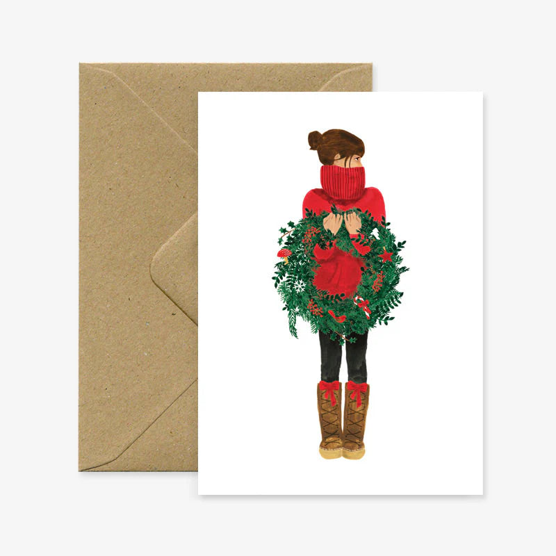 Winter Girl Crown Greeting Card