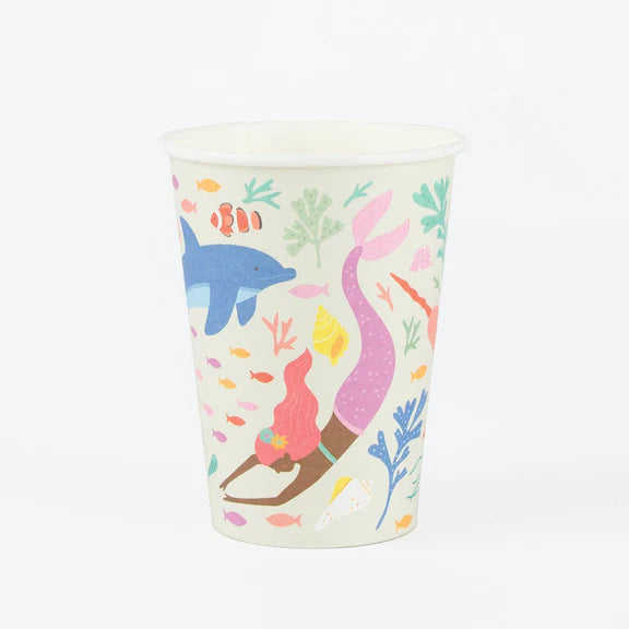 Vasos ECO sirenas bajo el mar / 8 uds.