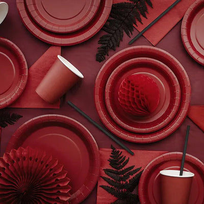 Burgundy basic paper cups / 6 pcs.