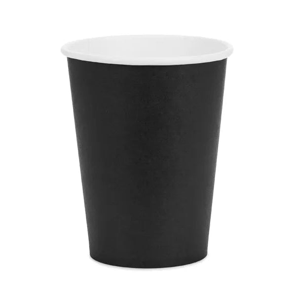 Basic black paper cups / 6 pcs.