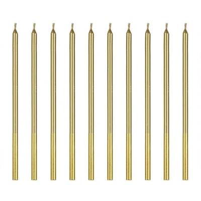 Basic two-tone gold long candles / 12 units.