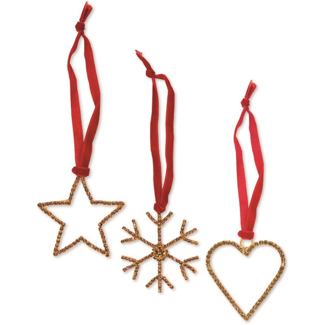 Colgante de abalorios dorados, surtido Christmas Pendants