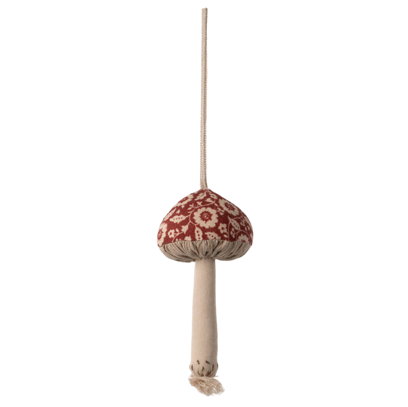 Adorno de tela seta estampado flor de invierno rojo Maileg