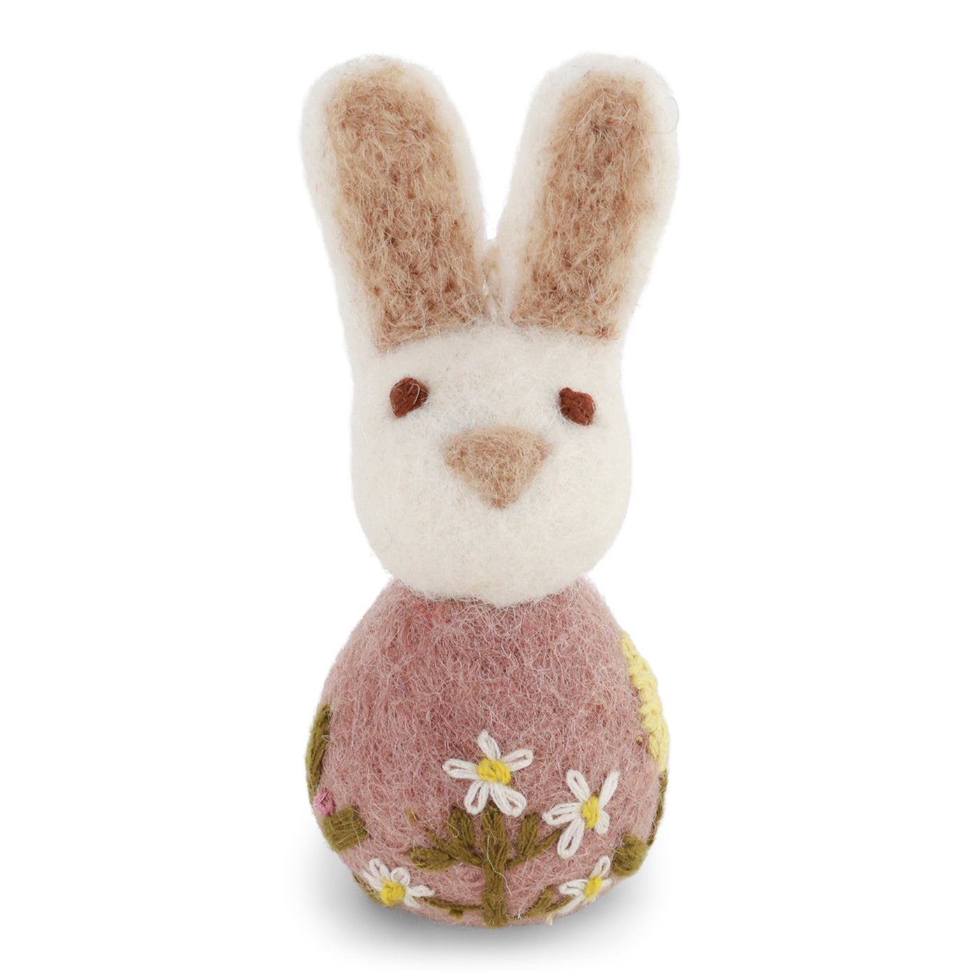 Felt bunny and lavender egg ornament with flowers