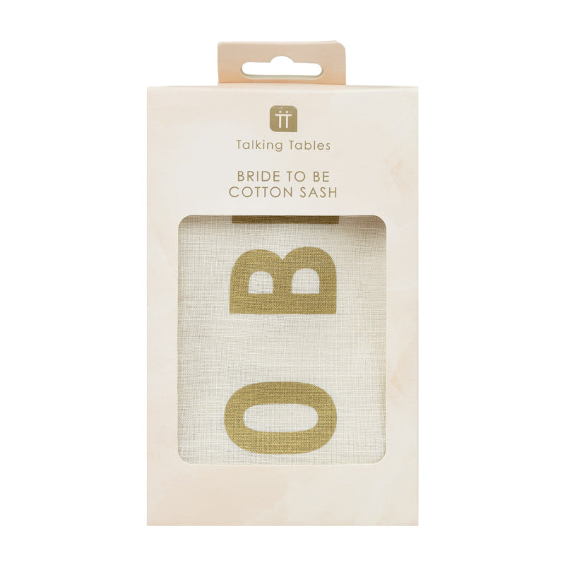 Cinta de algodón Blanca y Dorada para la novia