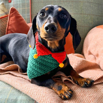 Bandana de cachorro de Natal em crochê