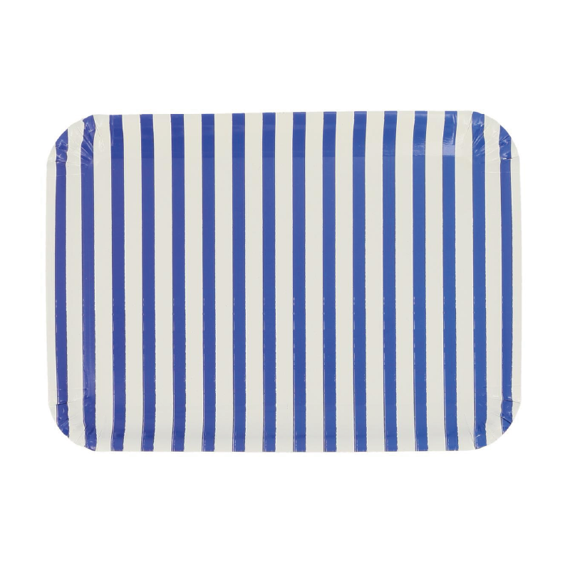 Blue striped tray