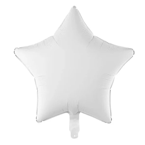 Basic white star Mylar balloon