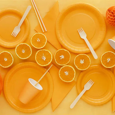 Servilletas de papel naranja claro / 20 uds.
